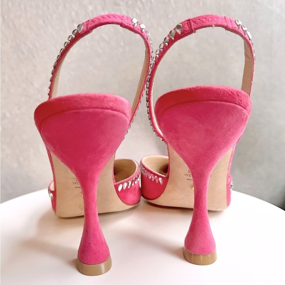🌺 STUART WEITZMAN🌺 Gemcut Xcurve 100 Slingback Pink Pump size 9.5 - Picture 8 of 17